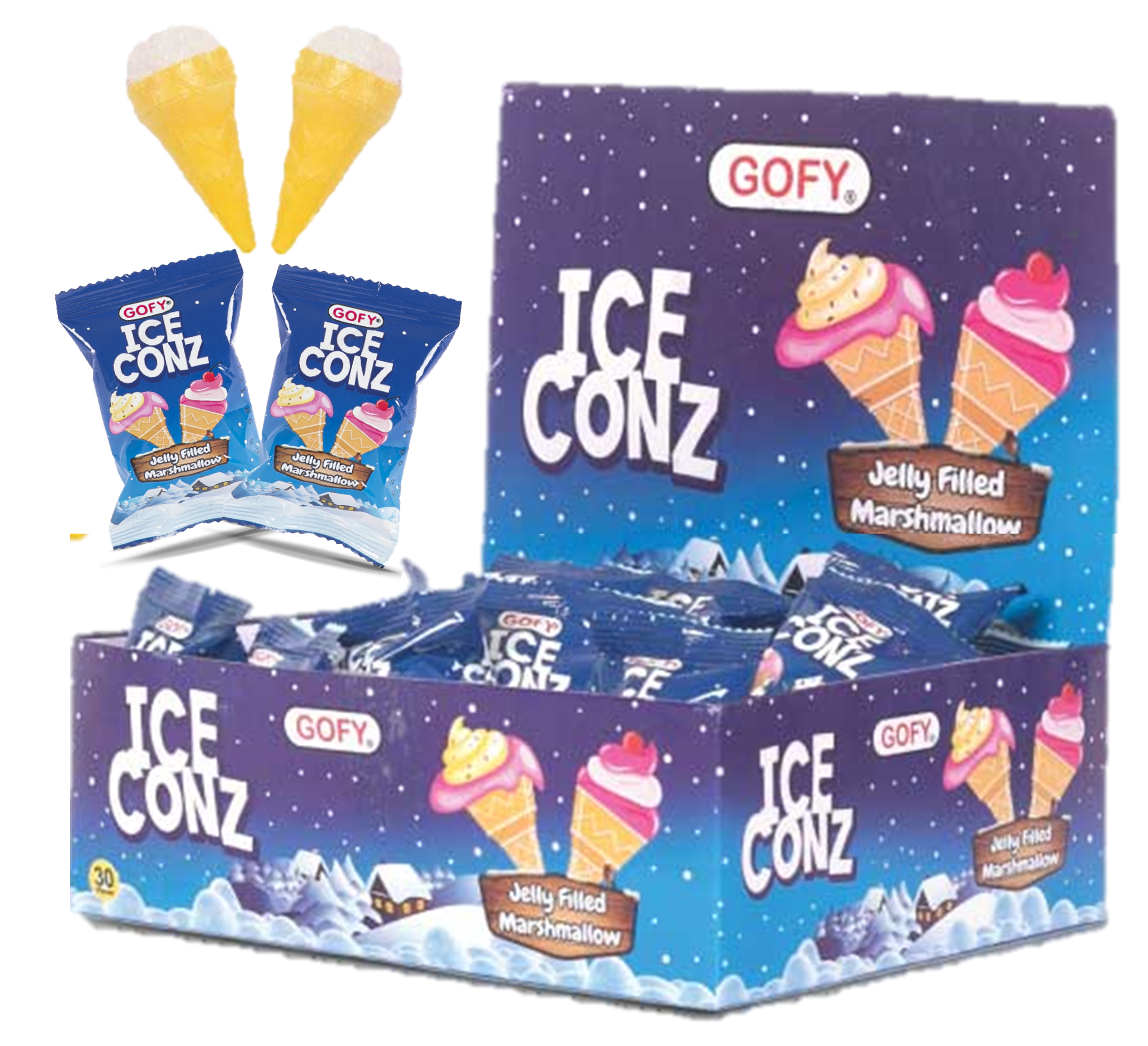 GOFY ICE CONZ JELLY CONE FILLED MARSMALLOW