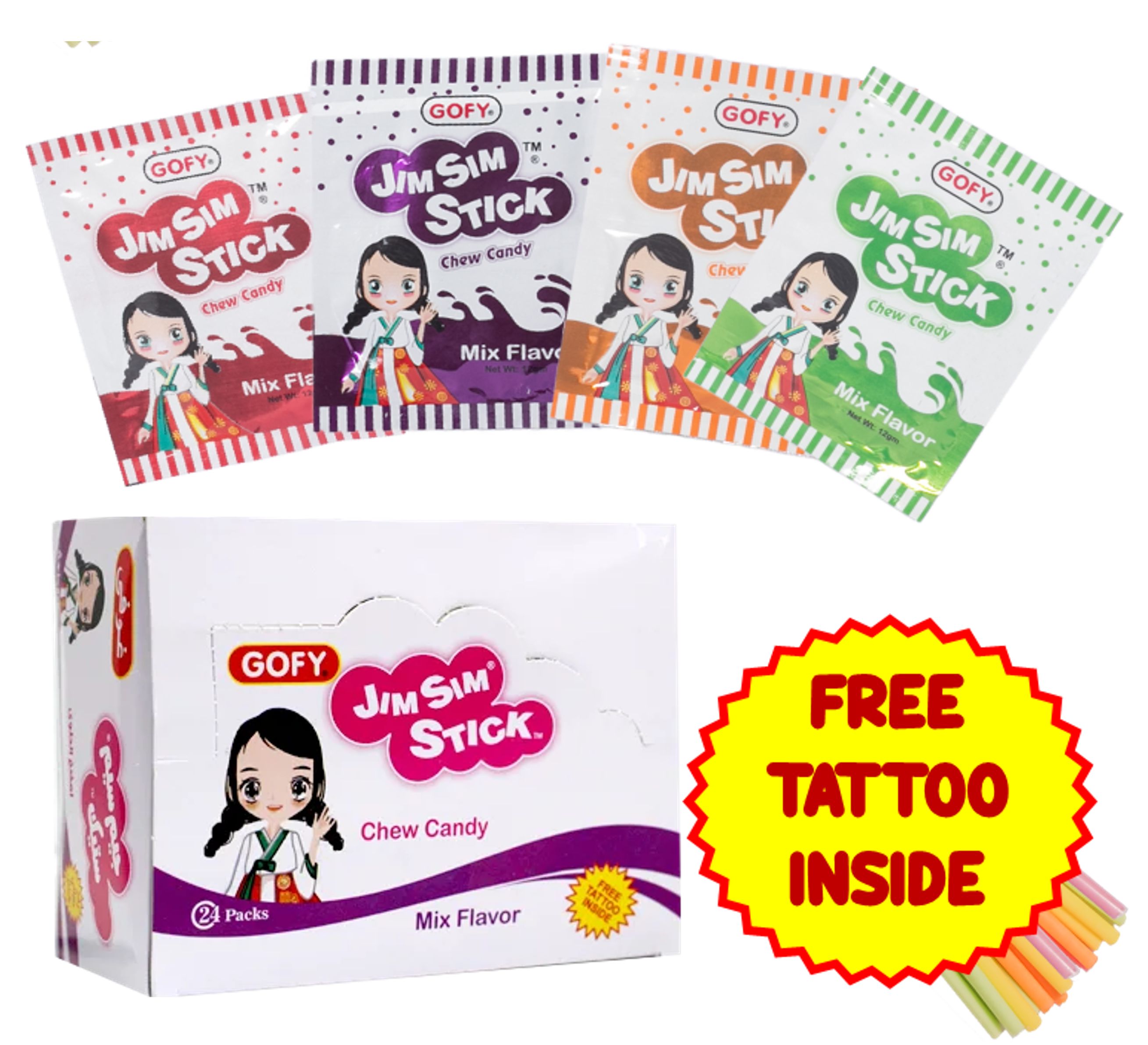 GOFY JIM SIM STIC ASSORTED FLAVOURS STARW CANDY 