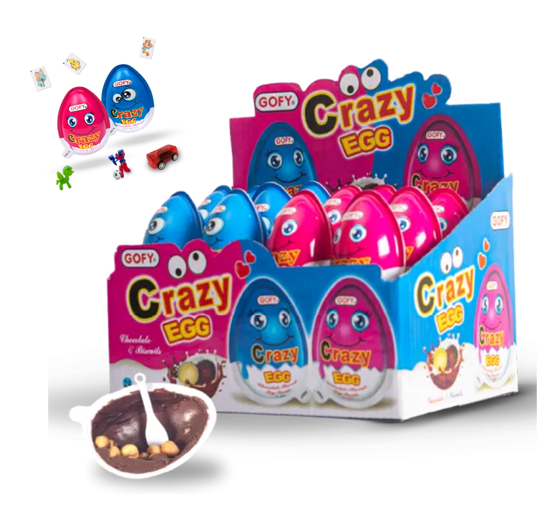 GOFY CHOCOLATE CRAZY EGGS 4 BOYS & GIRLS